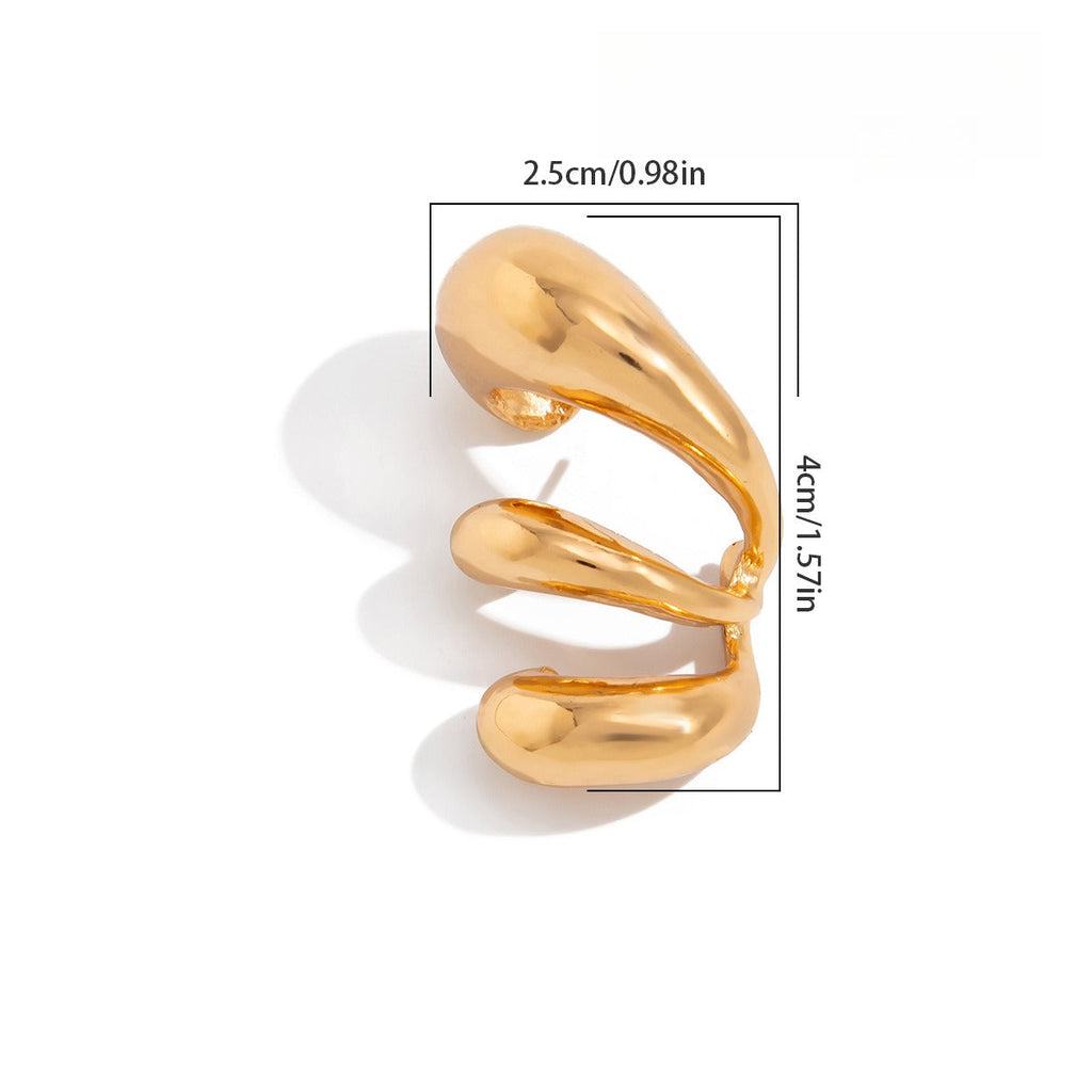 Abstracto Espiral Puño Sin Piercing Aretes