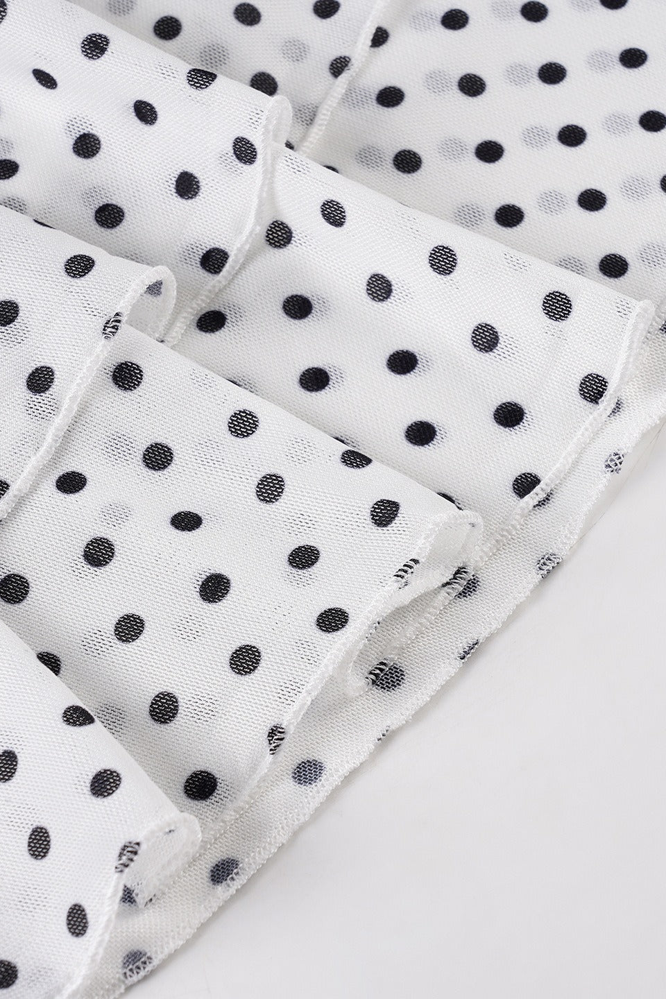 Polka Dot Low Rise Ruffle Trim A Line Skirt