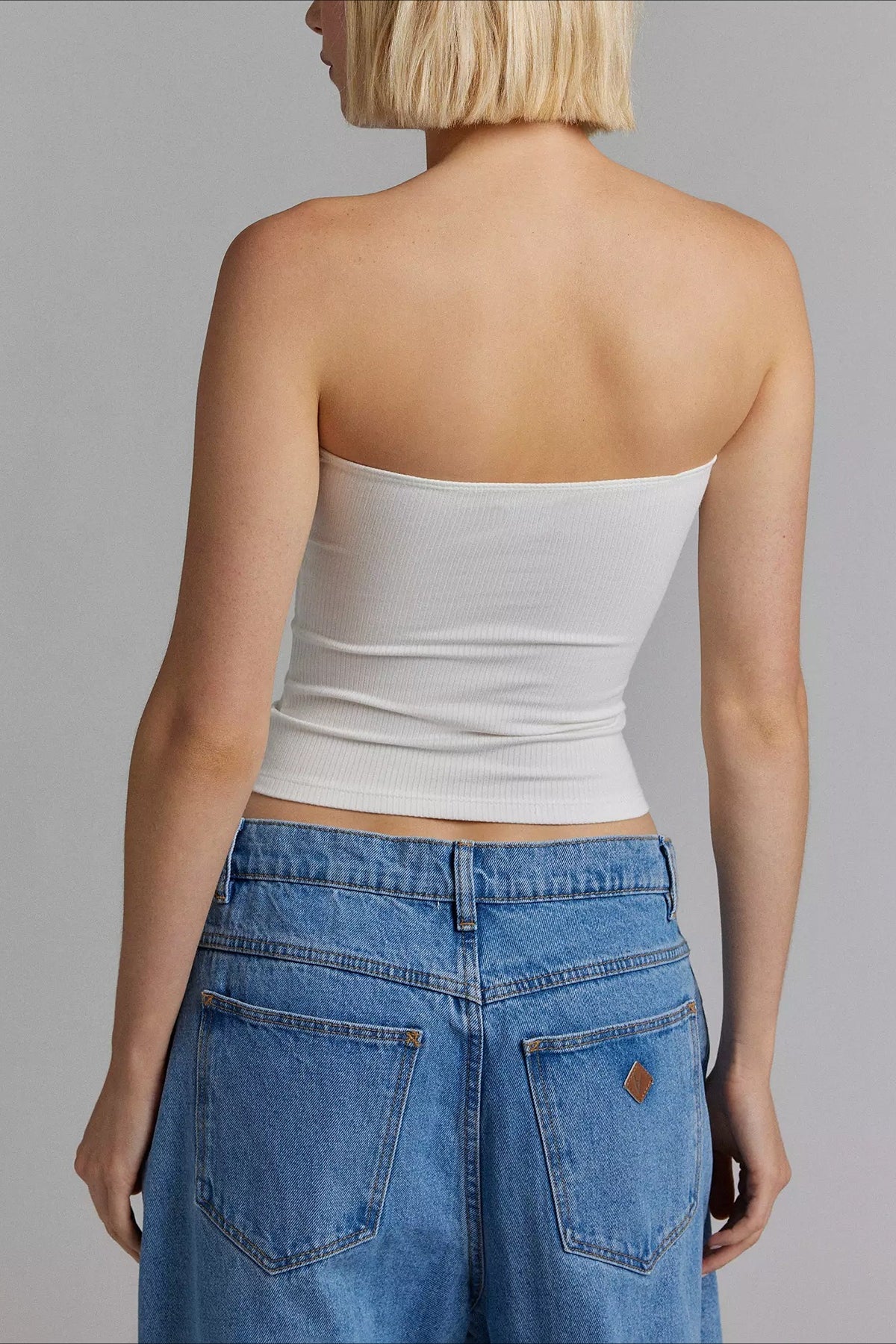 Ribbed Knit Strapless Tube Top