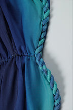 Sexy backless, high-slit long beach dress set