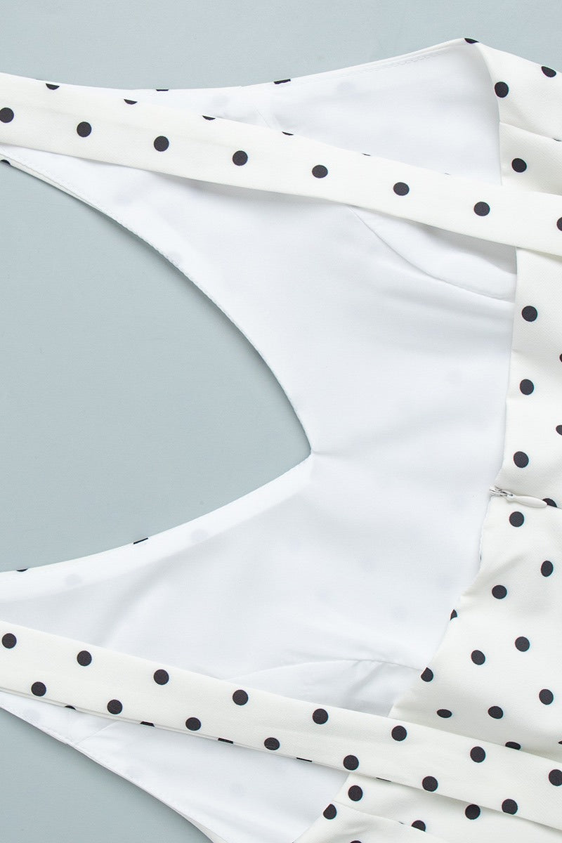 Sexy Polka Dot Halter Wide Leg Pants Set