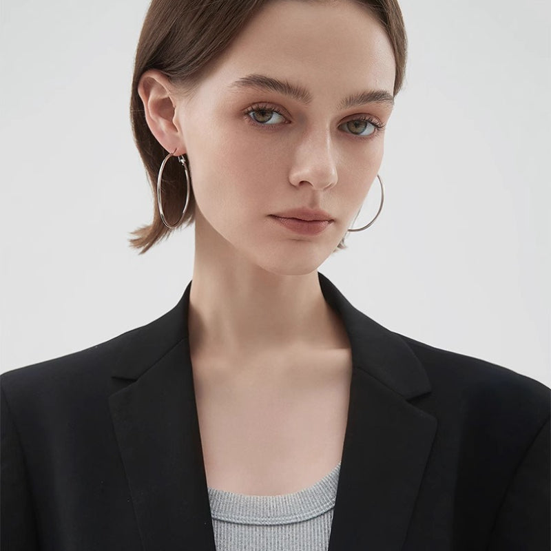 Oversize Acero de Titanio Aretes de Aro