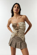 Tie Dye Strapless Asymmetric Tube Top