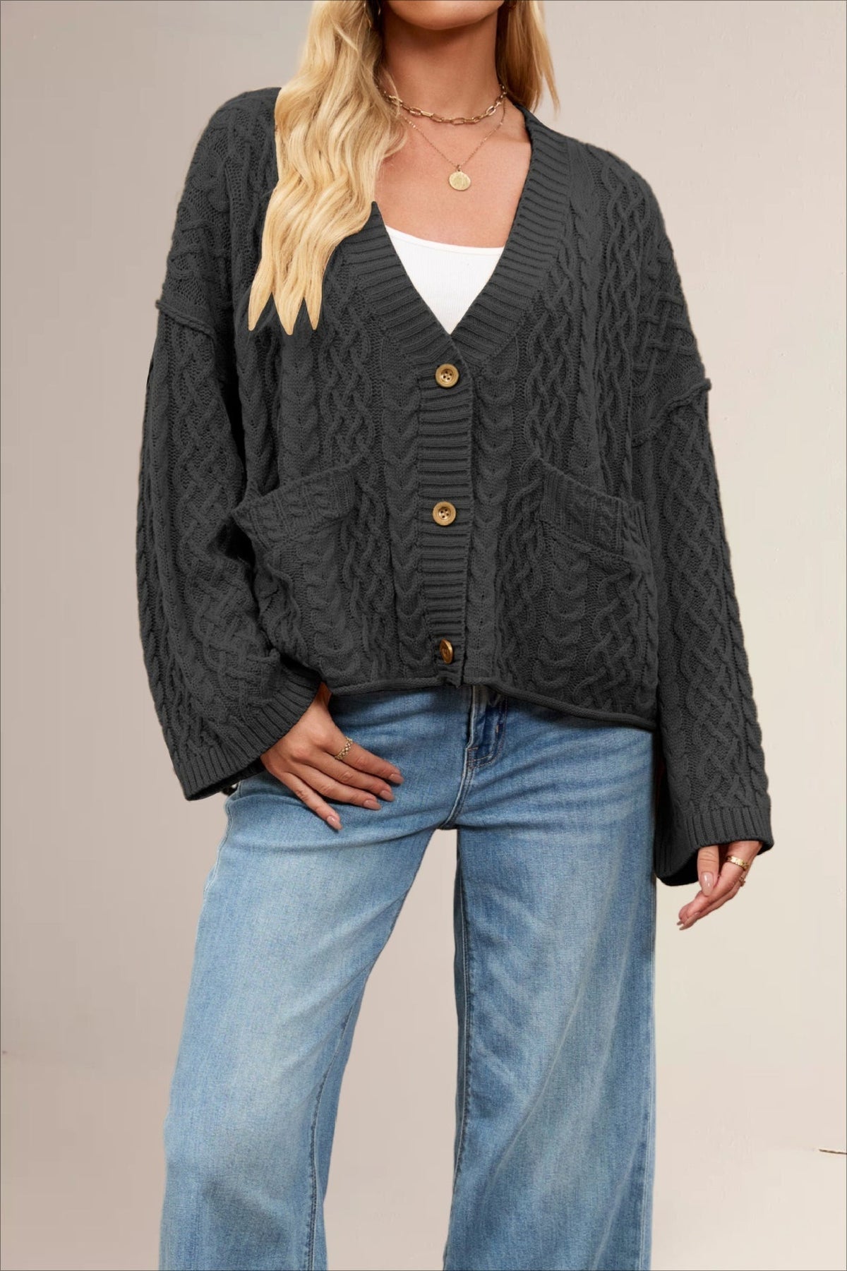 Cable Knit Oversized Cardigan