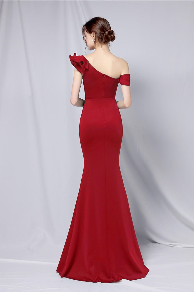 Hombros Descubiertos Sirena Vestido Maxi de Fiesta
