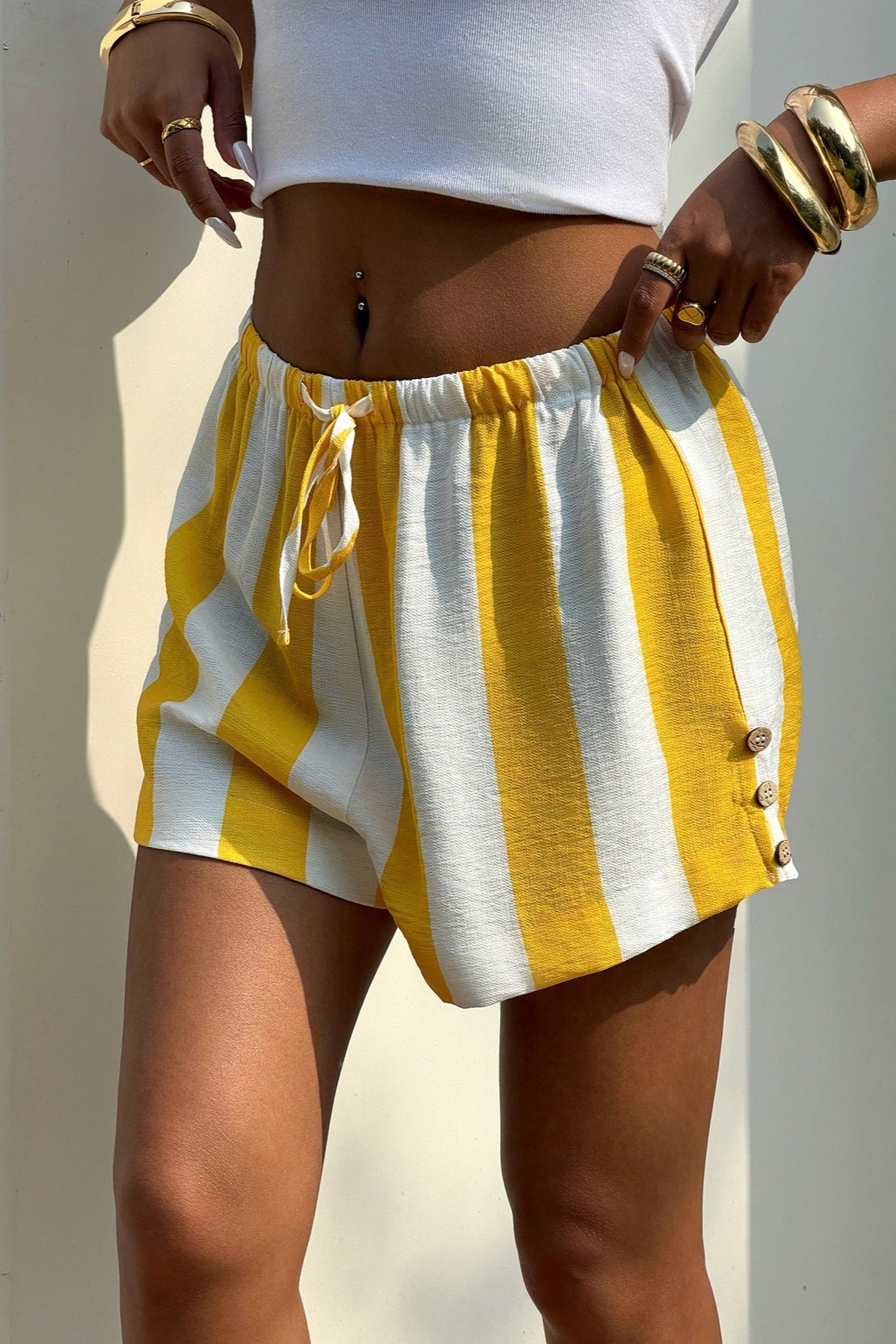 Striped Casual Vacation Loose Shorts