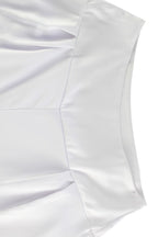 Conjunto de blusa con solapa de satén y lazo delantero y pantalones de cintura alta