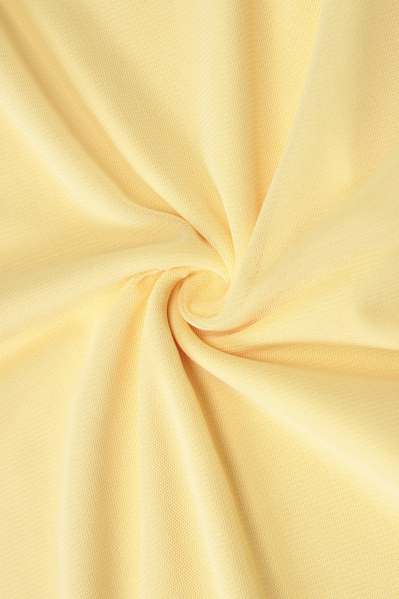 Yellow V Neck Slim Fit Vacation Dress