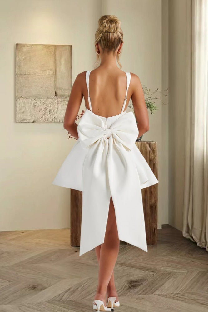 Vestido Corset Mini de Fiesta con Lazo Desmontable