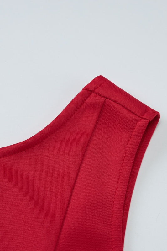 Liso Sin Mangas Espalda Descubierta Ajustado Vestido de Cóctel