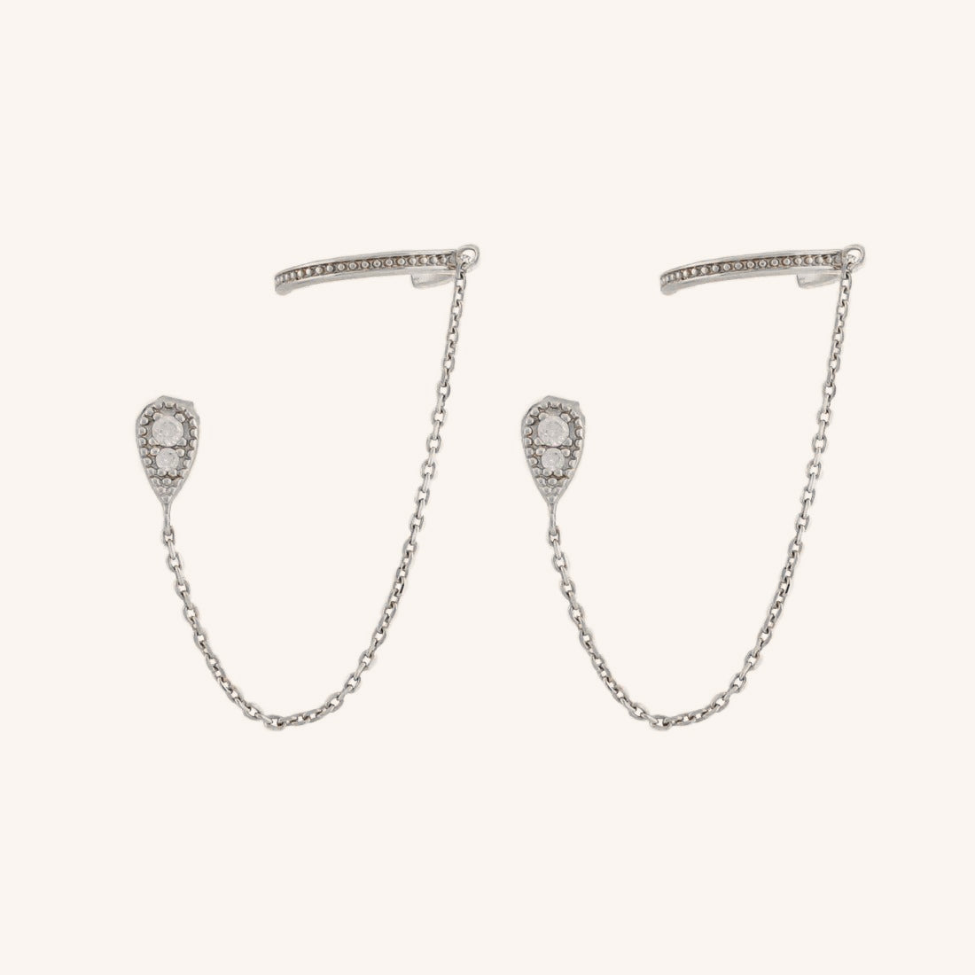 Double Piercing Con Flecos Aretes Colgantes