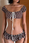 Minimalist Low Rise Retro Polka Dot Bikini Set
