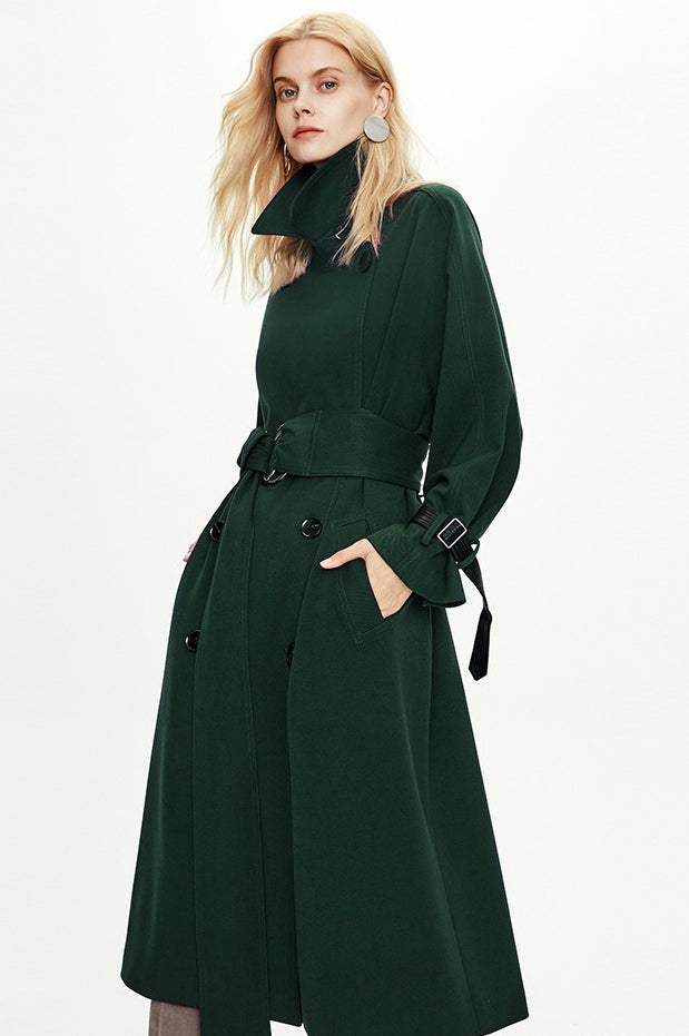 Extra Long Knee Length Ring Detail Overcoat