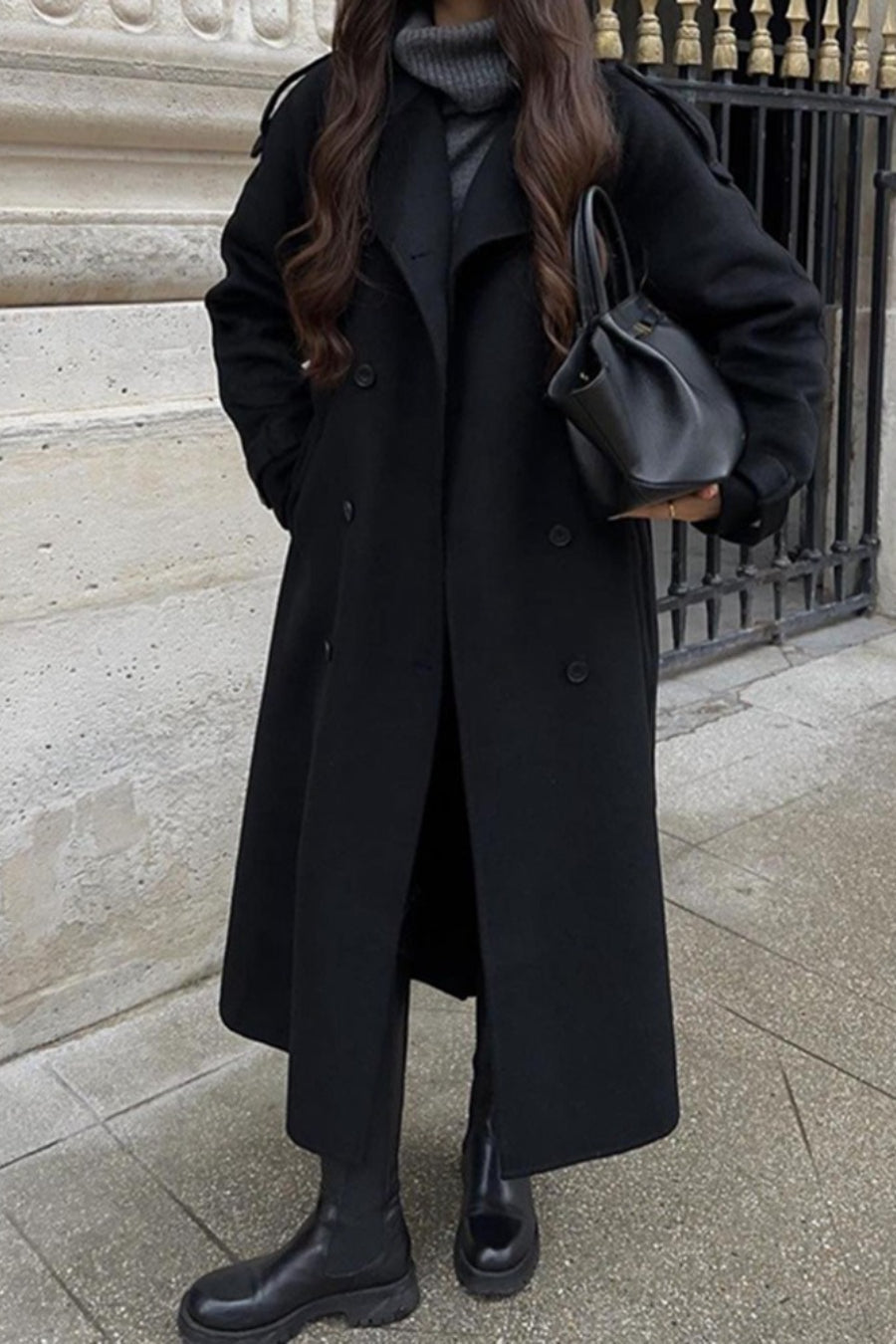 Solid Color Long Sleeve Trench Overcoat