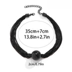 Audaz Cuenta Colgante Gargantilla En Capas Collar