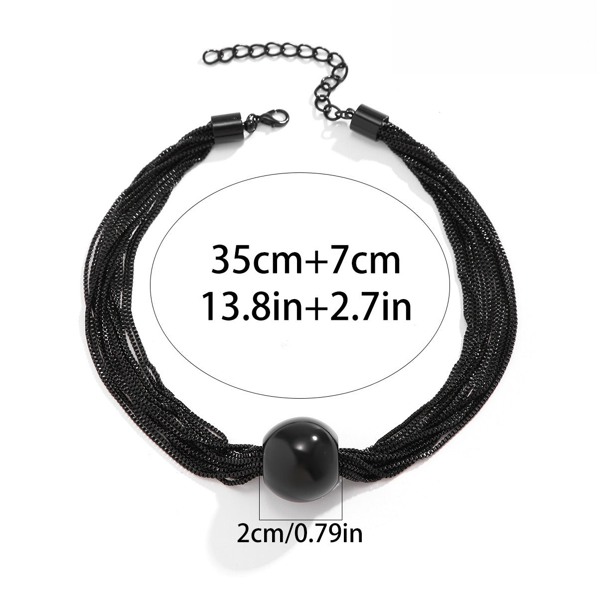Bold Cuenta Pendant Choker En Capas Collar