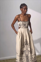 Printed Wide Hem Maxi Boho Dress