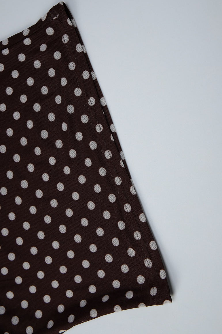 Polka Dot Tie Backless Slim Halter Top