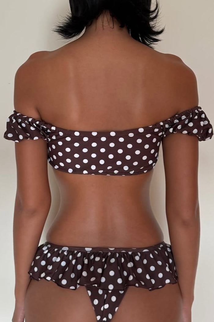 Minimalist Low Rise Retro Polka Dot Bikini Set