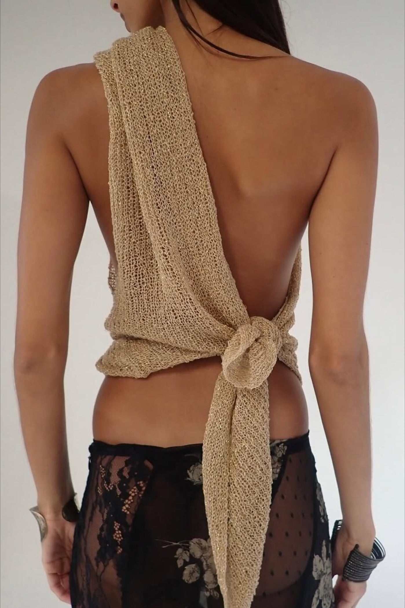 Crochet Hollow Knit Multi Way Cover Up Crop Top