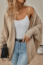 Longline Open Front Pocket Knit Cardigan