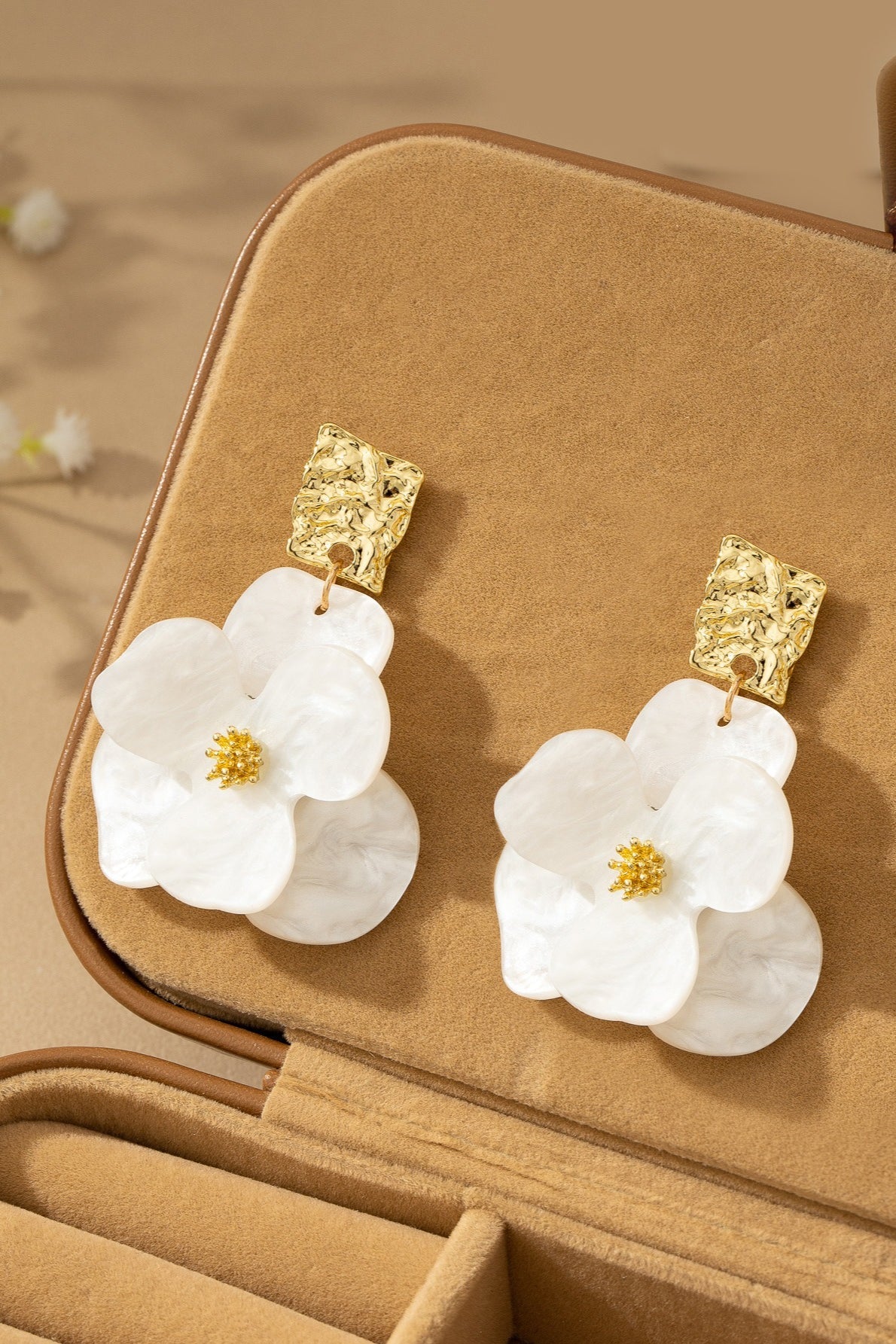 Vintage Floral Statement Aretes Colgantes