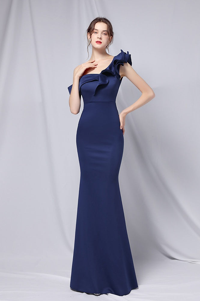 Hombros Descubiertos Sirena Vestido Maxi de Fiesta