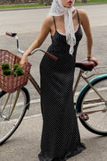 Lunares Encaje Con Ribete Cami Vestido Maxi