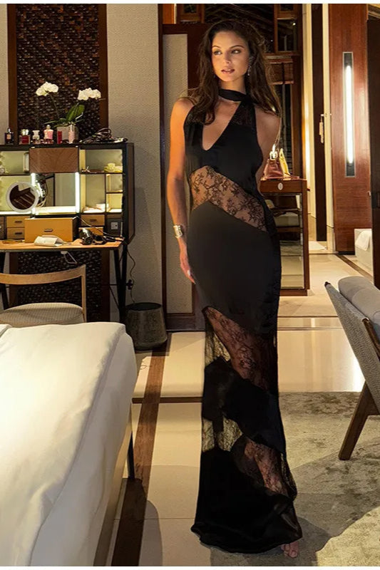 Vintage Lace Long Evening Boho Dress