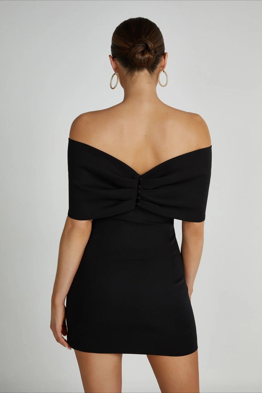 Hombros Descubiertos Ajustado Vestido de Cóctel