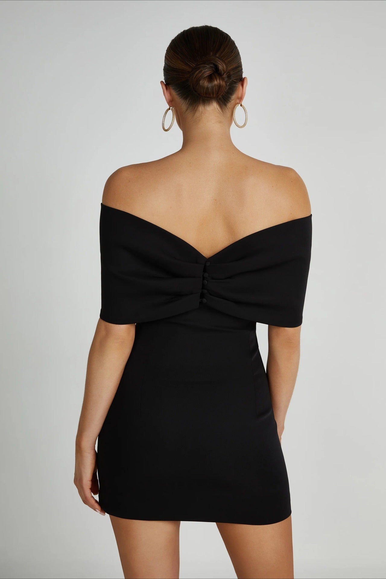 Hombros Descubiertos Ajustado Vestido de Cóctel