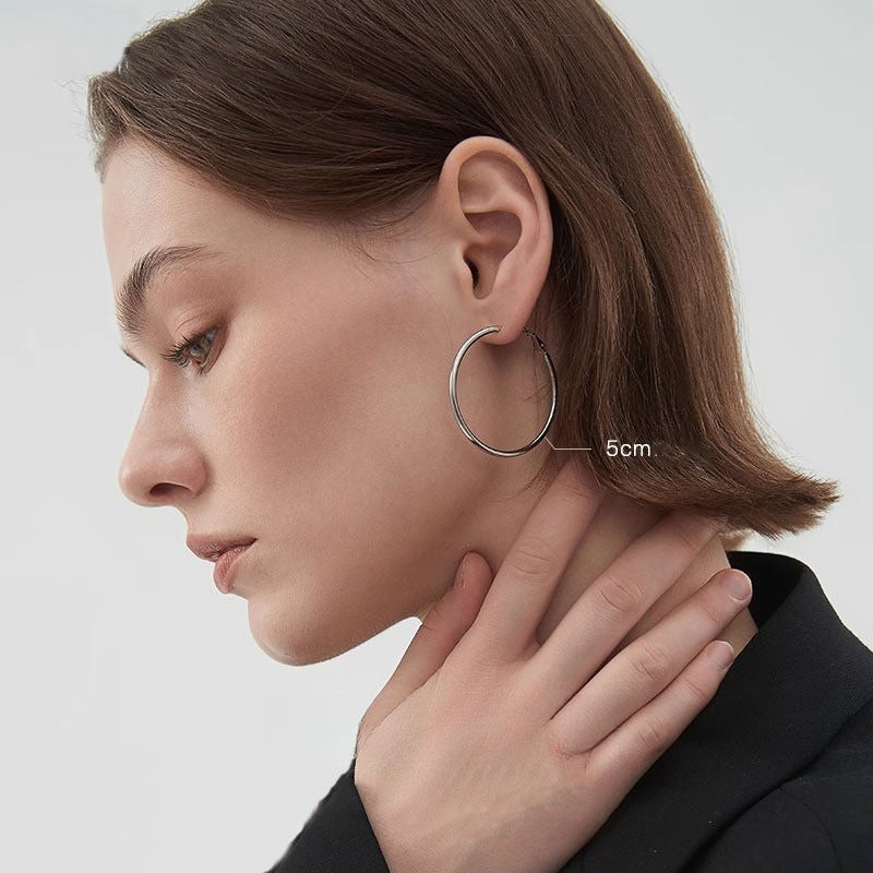 Oversize Acero de Titanio Aretes de Aro