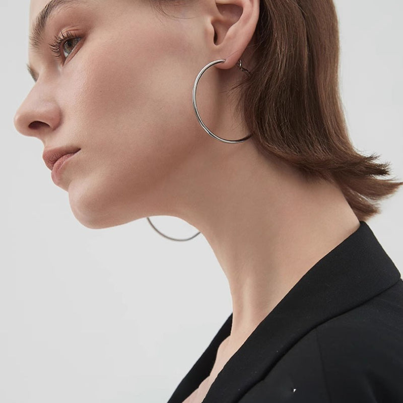 Oversize Acero de Titanio Aretes de Aro