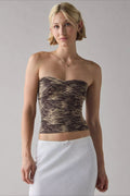 Snake Printed Strapless Tube Top