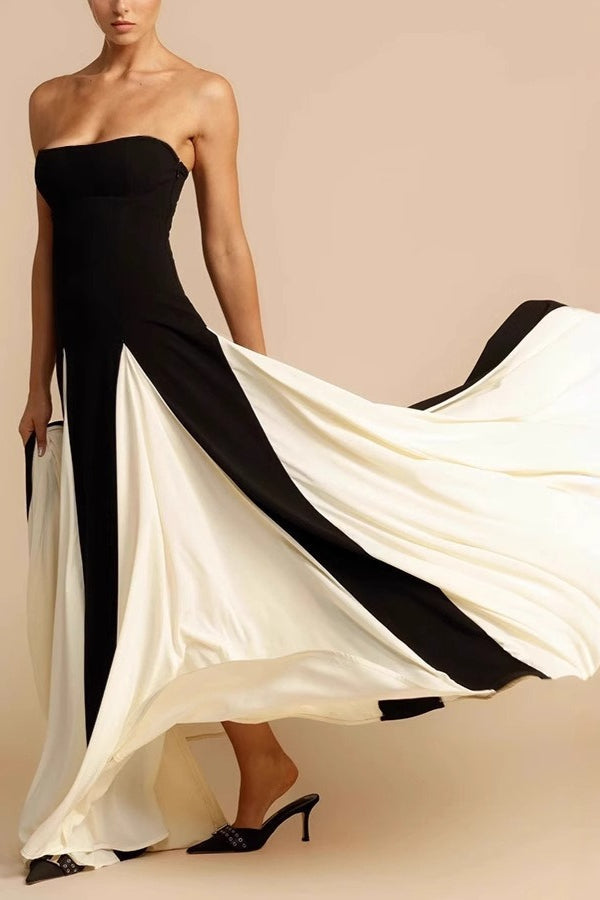 Malla Patchwork Vendaje Vestido de Fiesta