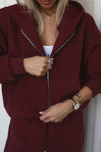 Hooded Zip Sweatshirt Jogger Pants Set
