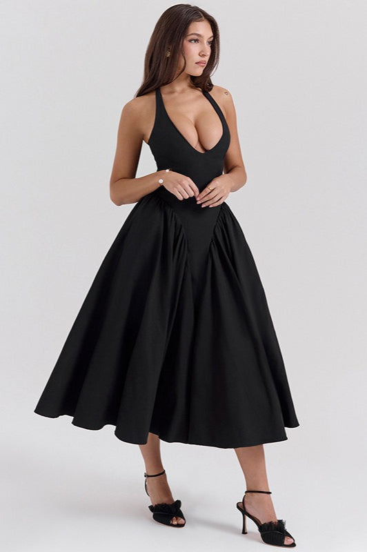 Halter Espalda Descubierta Con Lazo Vestido de Fiesta