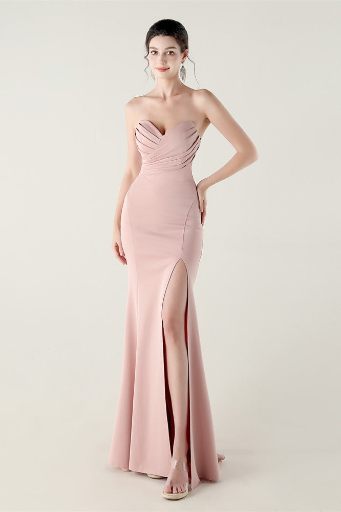 Sin Tirantes Escote Corazón Plisado Vestido de Fiesta