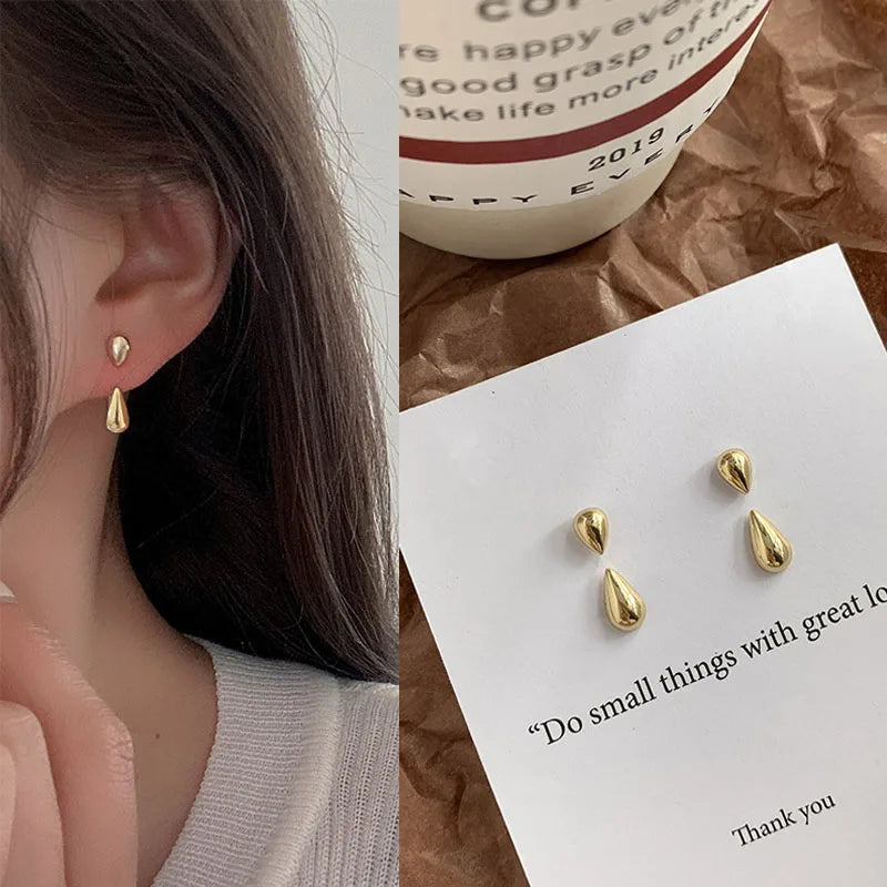 Brillante Cristal De Lujo Coreano Original Garra Stud Irregular Perla Arete