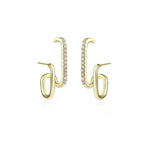 Brillante Cristal De Lujo Original Garra Stud Irregular Perla Arete