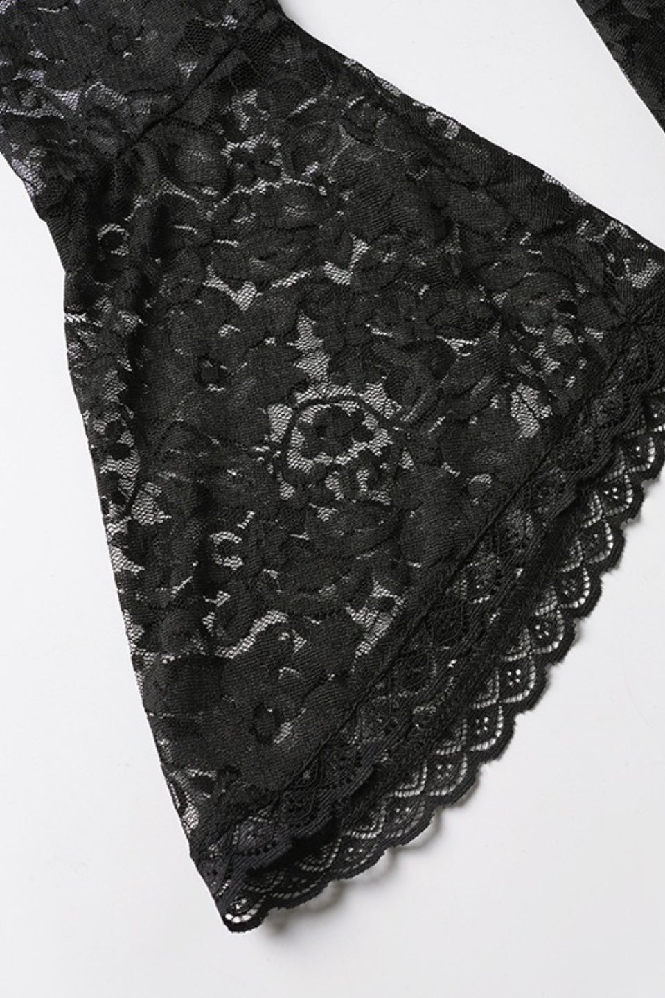 V Neck Long Sleeve Embroidered Lace Mini Dress