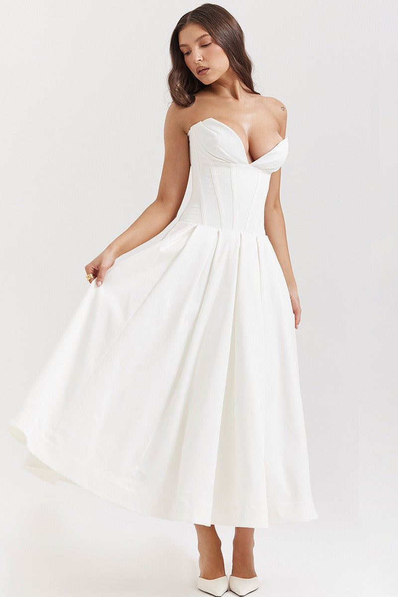 Sin Tirantes Corsé Línea A Vestido de Fiesta
