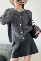 V-Neck Slim-Fit Knit Cardigan