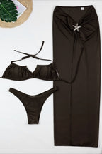 Conjunto de Baño con Falda Abierta y Detalle de Estrella de Mar
