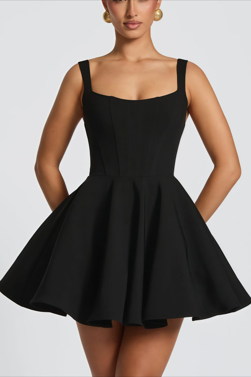 Vestido Corset Mini de Fiesta con Lazo Desmontable