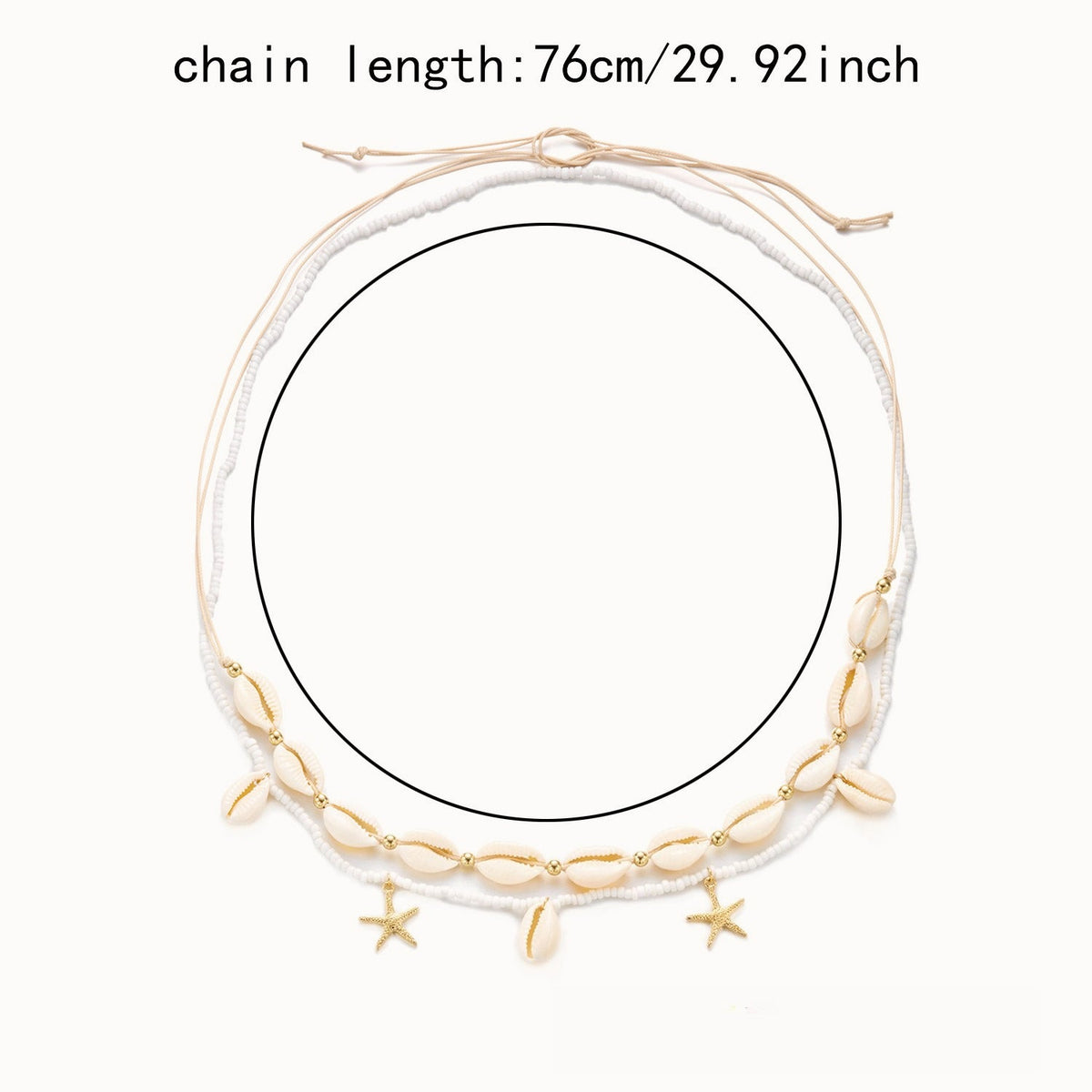 Boho Shell Beaded Elastic Waist Chain Set
