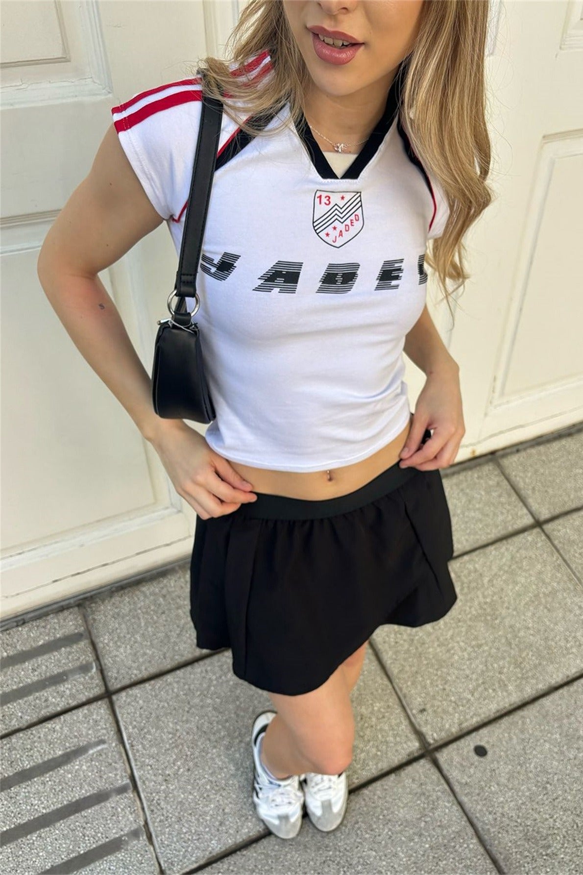 Sporty Vintage Letter Print Crop Top Shorts Set