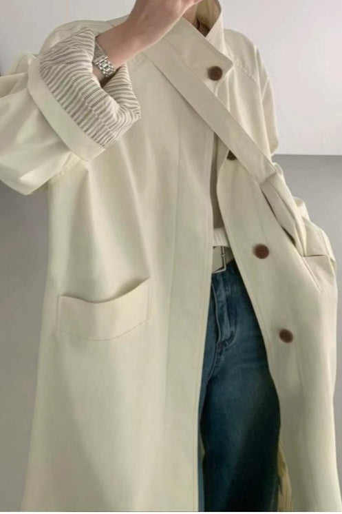 Relaxed Midi Blend Panel Design Overcoat