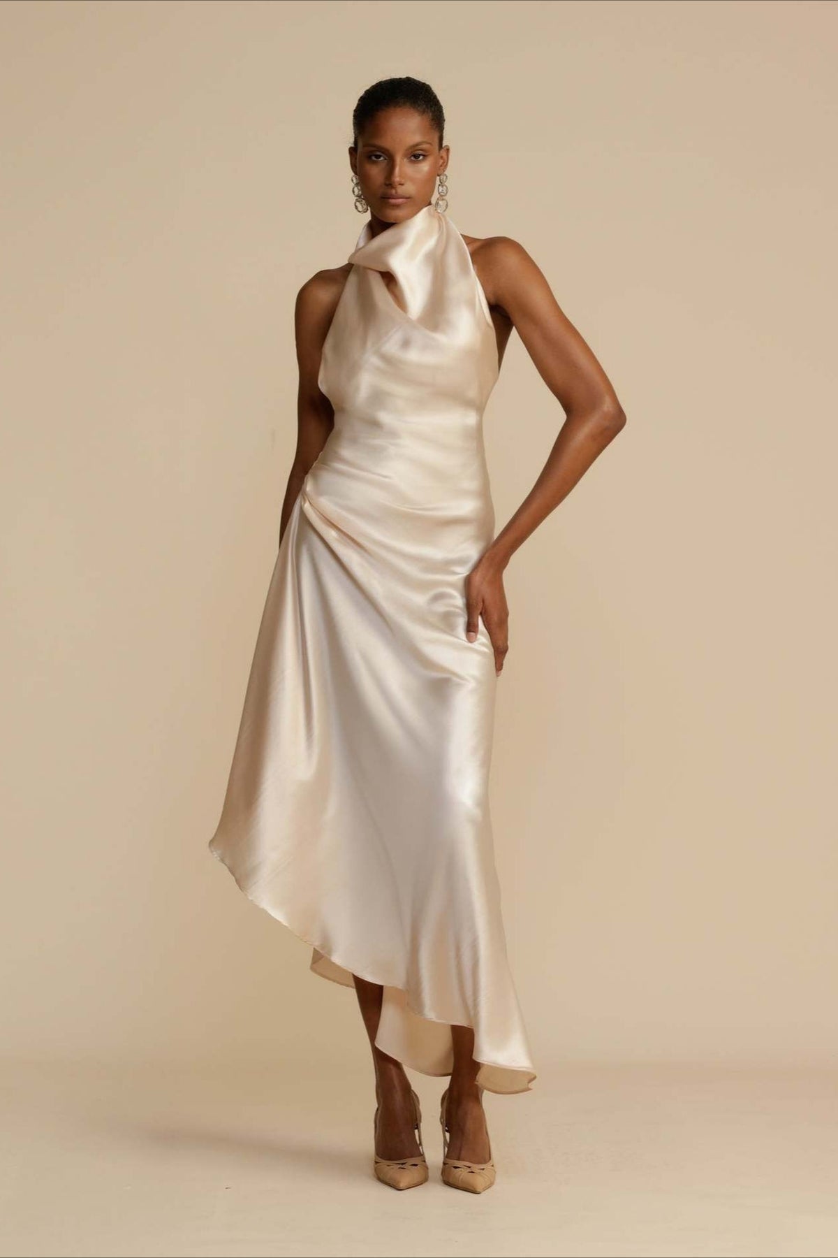 Elegante Satén Con Abertura Espalda Descubierta Vestido de Fiesta