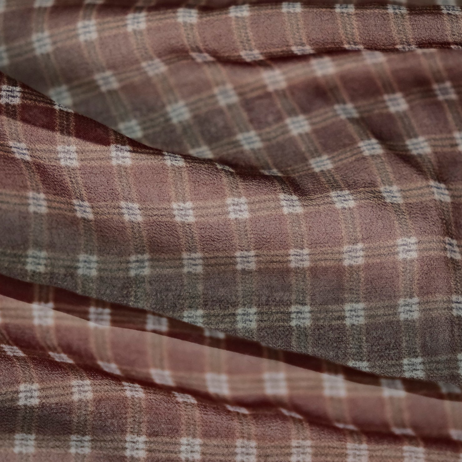 Brown Vintage Plaid Long Lightweight Neck Scarf